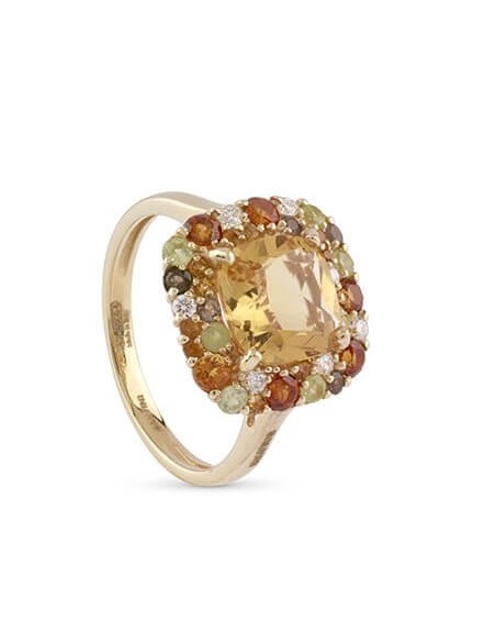 Salvini Bon Bon ring in yellow gold with citrine quartz and diamonds 20108304