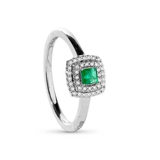 Anello Salvini Bagliori Colore con pavè di Diamanti  e Smeraldo 20108455