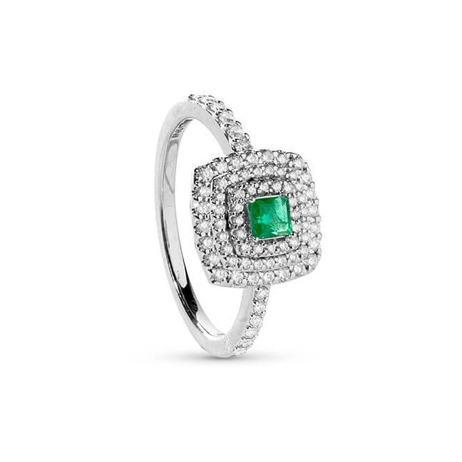 Salvini Bagliori Colore Ring with Diamond and Emerald pavé 20108464