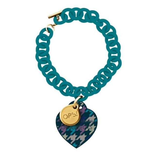 Bracciale OPS  Pied De Poule turchese - 23VP