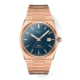 Orologio Tissot PRX automatico rosè con quadrante blu T1374073304100