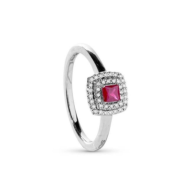 Salvini Bagliori Colore Ring mit Diamant- und Rubinpavé 20108451