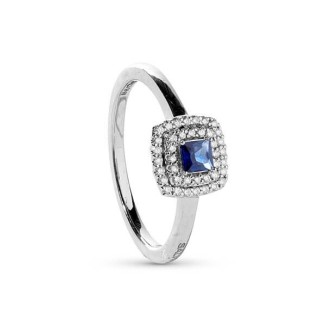 Salvini Bagliori Colore ring with pavé of Diamonds and blue Sapphire 20108444