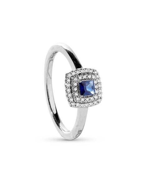 Salvini Bagliori Colore Ring mit Pavé aus Diamanten und blauem Saphir 20108444