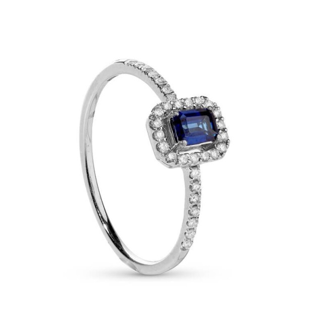 Salvini Mini Dora Forme Ring mit blauem Saphir und Diamanten – 20108371