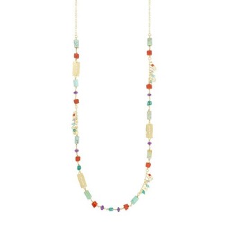 Nivy Amira Coral and Amethyst Necklace CARP0747G