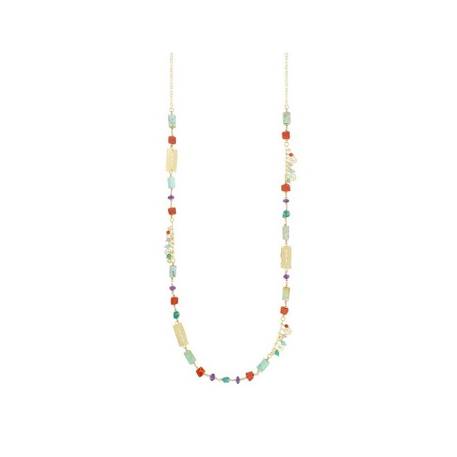 Collana Nivy Amira con corallo e ametista CARP0747G