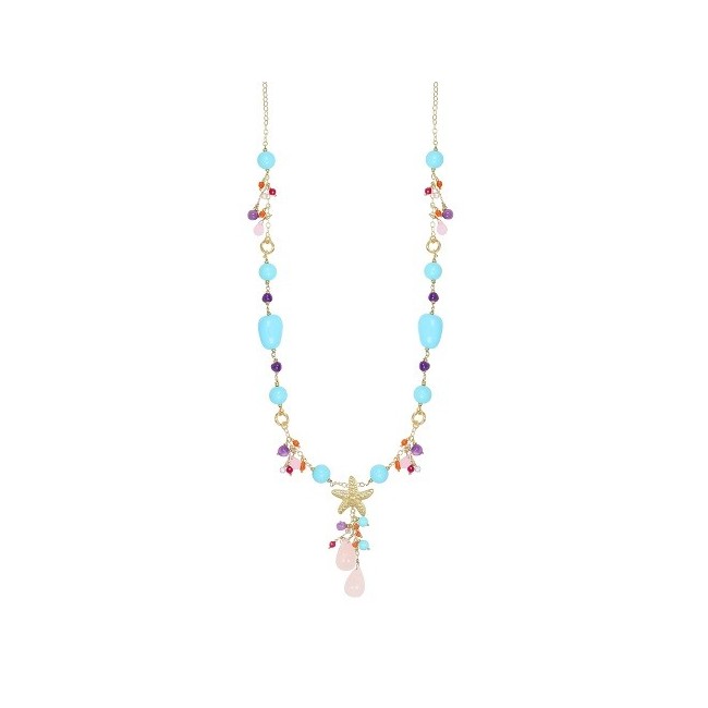 Nivy Summer Necklace with Starfish and Pendant Cluster CARP1005G