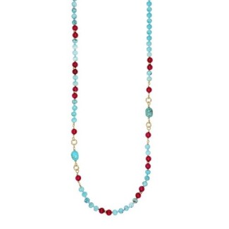 Collana Nivy Tropea agata rossa  e turchese -  CARP0992G