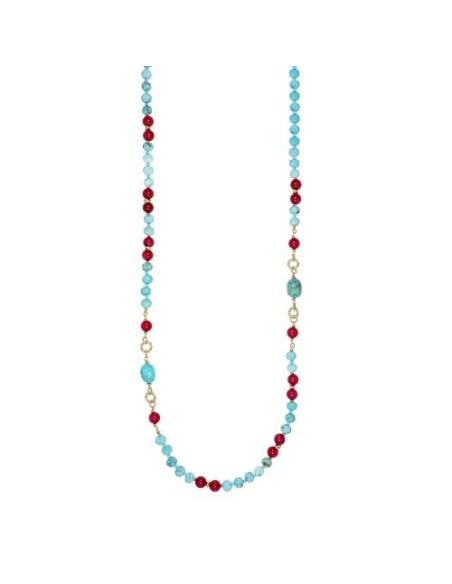 Collana Nivy Tropea agata rossa  e turchese -  CARP0992G
