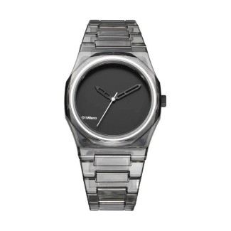 Orologio D1 Milano Exp_Black in Nylon nero trasparente D1-NYBJ02