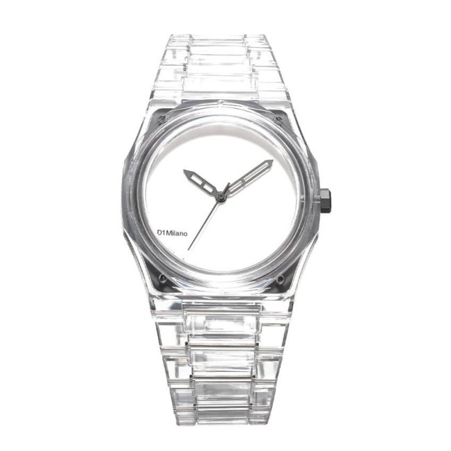 Orologio D1 Milano Exp_White in Nylon trasparente D1-NYBJ01