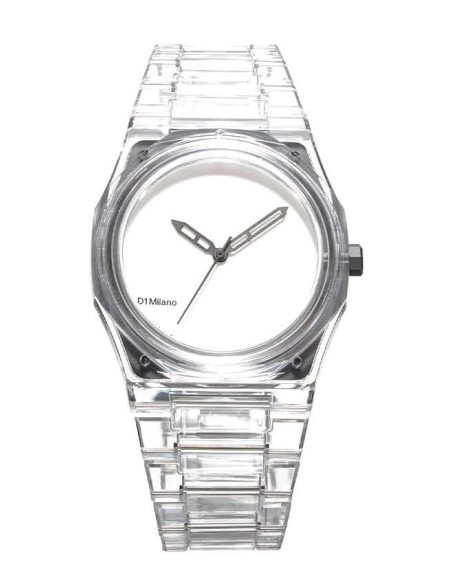 D1 Milano Exp_Weiße transparente Nylonuhr D1-NYBJ01