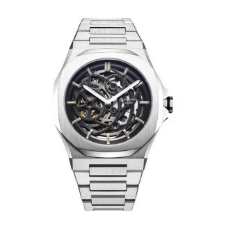 D1 Milano Mechanical Marvel Skeleton Silver Automatic Watch D1-SKBJ10