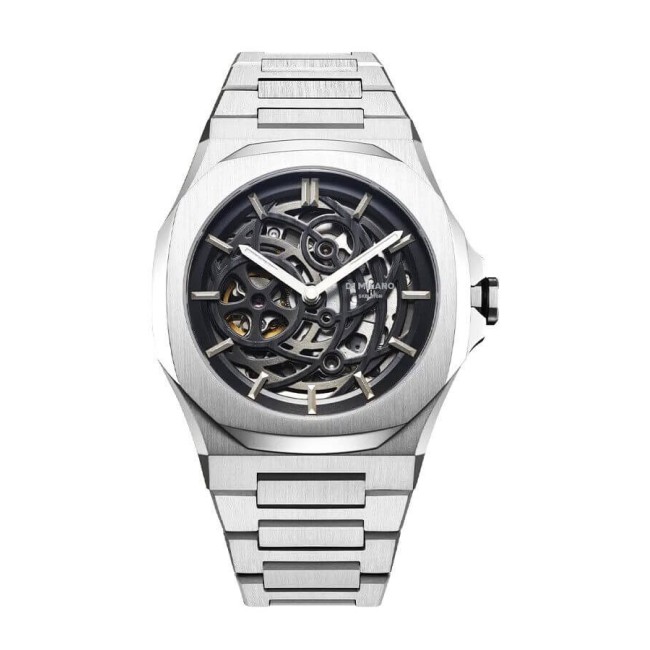 Orologio D1 Milano Mechanical Marvel Skeleton Silver automatico D1-SKBJ10