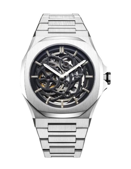 Orologio D1 Milano Mechanical Marvel Skeleton Silver automatico D1-SKBJ10