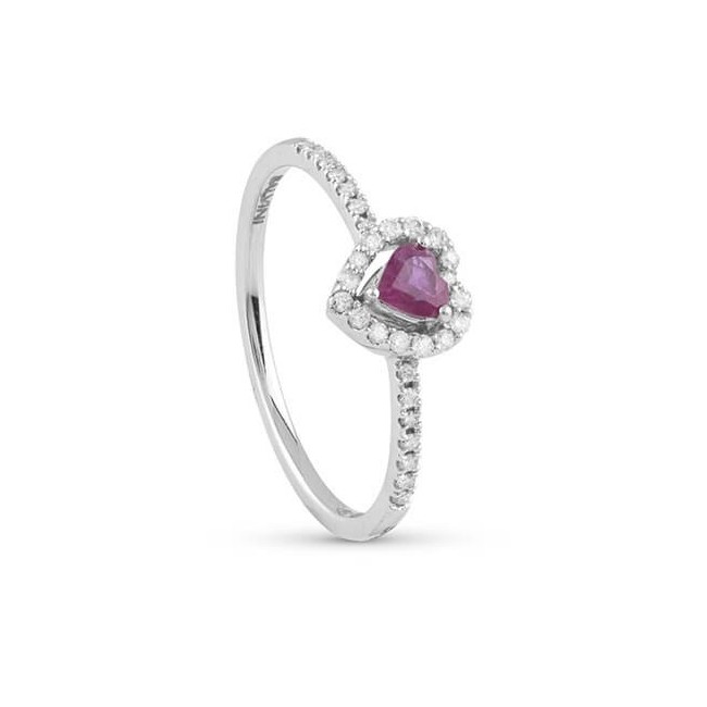 Salvini Mini Dora Forme Ring mit Herz-Rubin und Diamanten 20108365