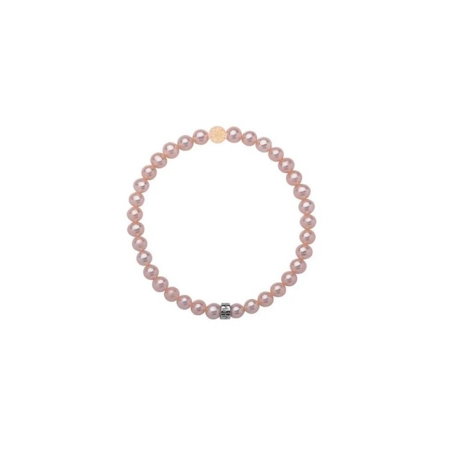 Bracciale Mimì con perle viola e sfera in oro giallo diamantata