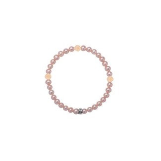 Mimì bracelet with purple pearls and three diamond-set yellow gold spheres