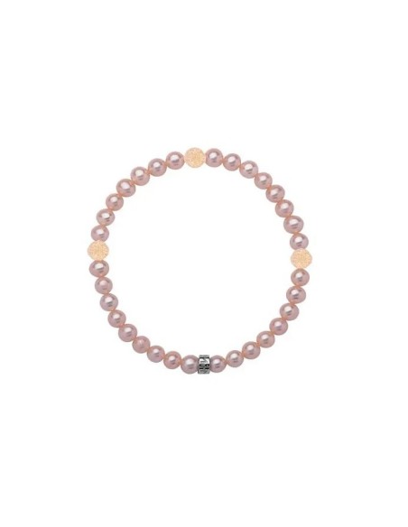 Mimì bracelet with purple pearls and three diamond-set yellow gold spheres