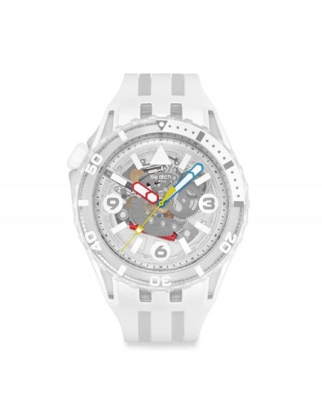 Swatch Scubaqua Aurelia Uhr in Weiß und Transparent SSCU09K100