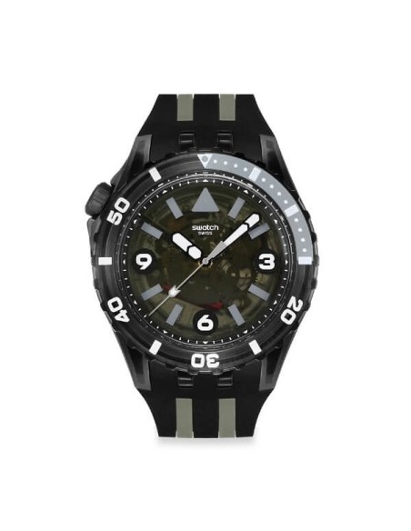 Orologio Swatch Scubaqua Black Sea Nettle nero e bianco SSCU09B100