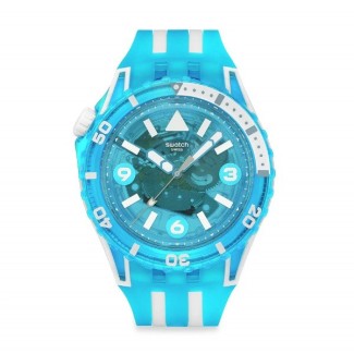 Swatch Scubaqua Blue Fire Blue and White SSCU09S100 Watch