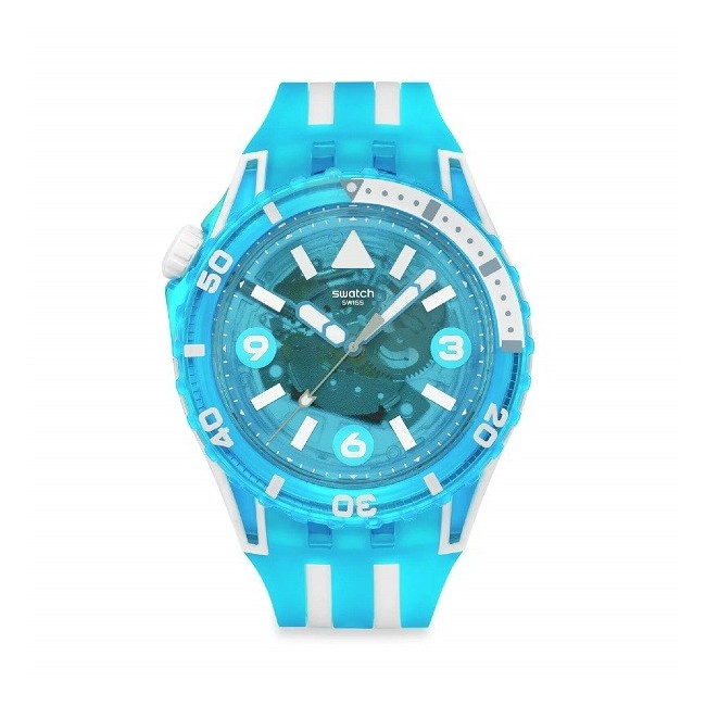 Swatch Scubaqua Blue Fire Blue and White SSCU09S100 Watch