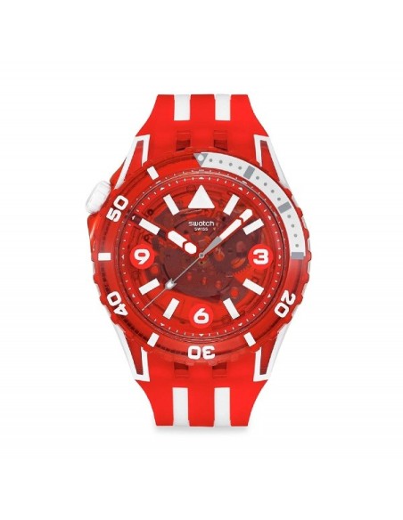 Swatch Scubaqua Lion\'s Mane Red and White SSCU09R100 Watch