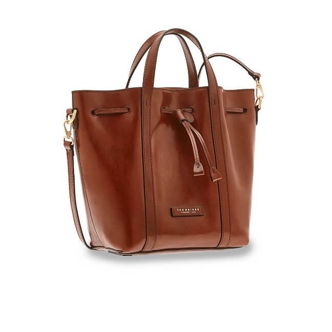 The Bridge Beuteltasche aus der Vittoria-Linie aus hellbraunem Leder – 0420000114