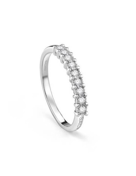 Anello Salvini Aria, veretta con nove diamanti naturali - 20108370