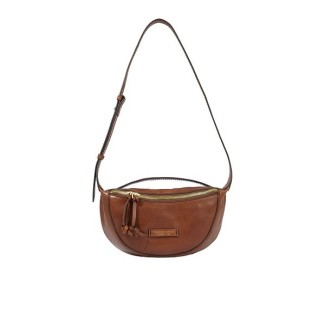 The Bridge Story kleine Schultertasche aus hellbraunem Leder – 0441130114