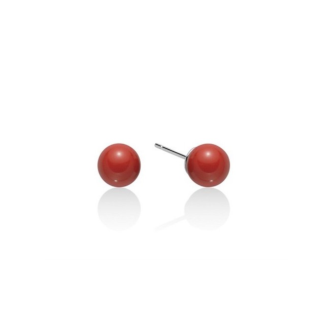 Miluna Terra e Mare Women's Earrings with Coral Paste Sphere PER2426