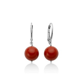 Miluna Terra e Mare pendant earrings in coral paste - PER2820