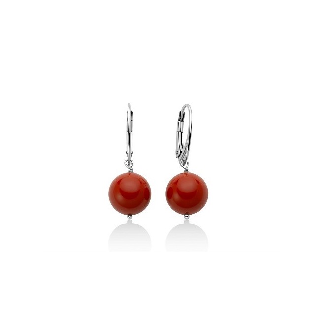 Miluna Terra e Mare pendant earrings in coral paste - PER2820