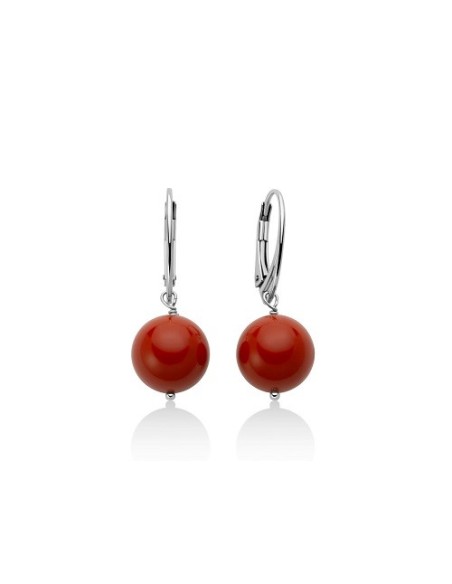 Miluna Terra e Mare pendant earrings in coral paste - PER2820