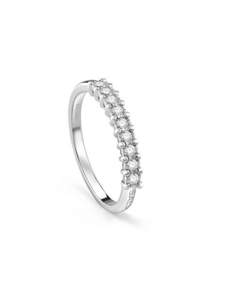 Anello Salvini Aria, veretta con nove diamanti naturali - 20102754