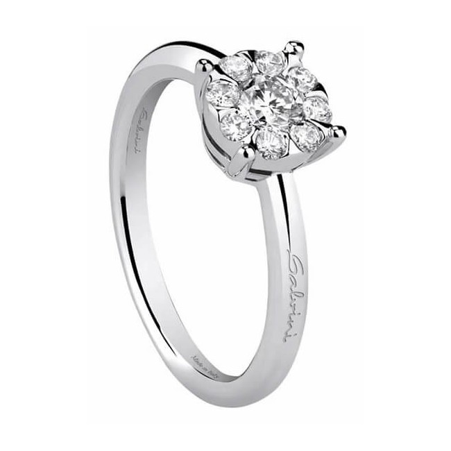 Anello Salvini Daphne oro bianco con diamante solitario - 20041174