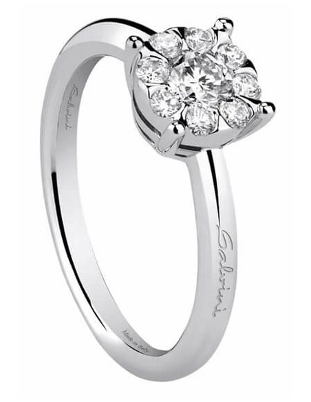 Salvini Daphne white gold ring with solitaire diamond - 20041174