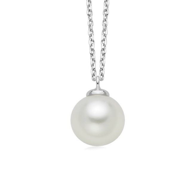 Collana Miluna con pendente perla bianca e oro bianco PCL6658