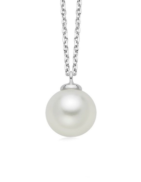 Miluna necklace with white pearl pendant and white gold PCL6658