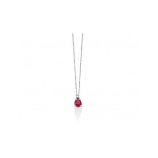 Collana Miluna con pendente rubino naturale a goccia e diamante CLD4909