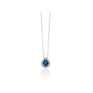Miluna necklace with drop-shaped blue sapphire pendant and diamonds CLD4897