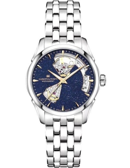 Hamilton Jazzmaster Open Heart Funkelnd Blaue Uhr - H32215142