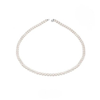 Mikiko 4.5mm White Pearl Thread Necklace with White Gold Clasp