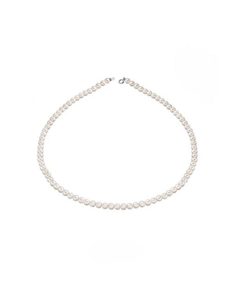 Collana filo Perle bianche 7mm Mikiko con chiusura in oro bianco