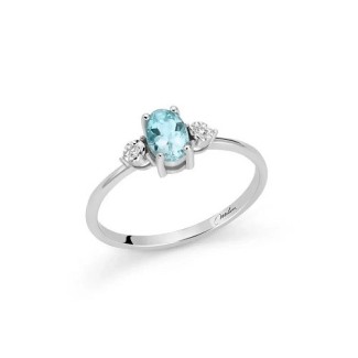 Miluna ring in white gold with aquamarine and diamonds - LID3925