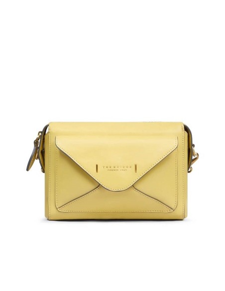 Frida The Bridge Damen-Umhängetasche aus bananengelbem Leder 0429040136