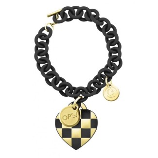 Bracciale OPS Lux Damier nero e dorato - 2NE
