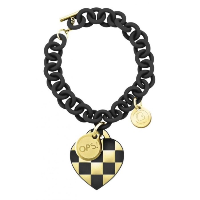 Bracciale OPS Lux Damier nero e dorato - 2NE